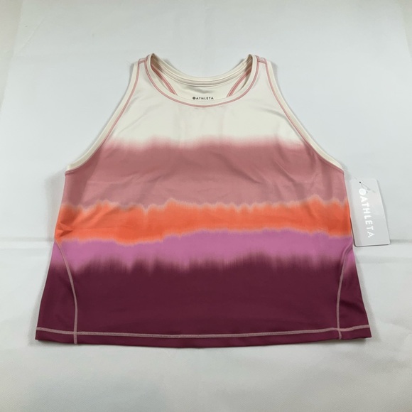 Athleta Shanti Printed Crop Tank Top 1X Plus Ombre Sea Spray Vintage Plum MSRP54 - Picture 1 of 9